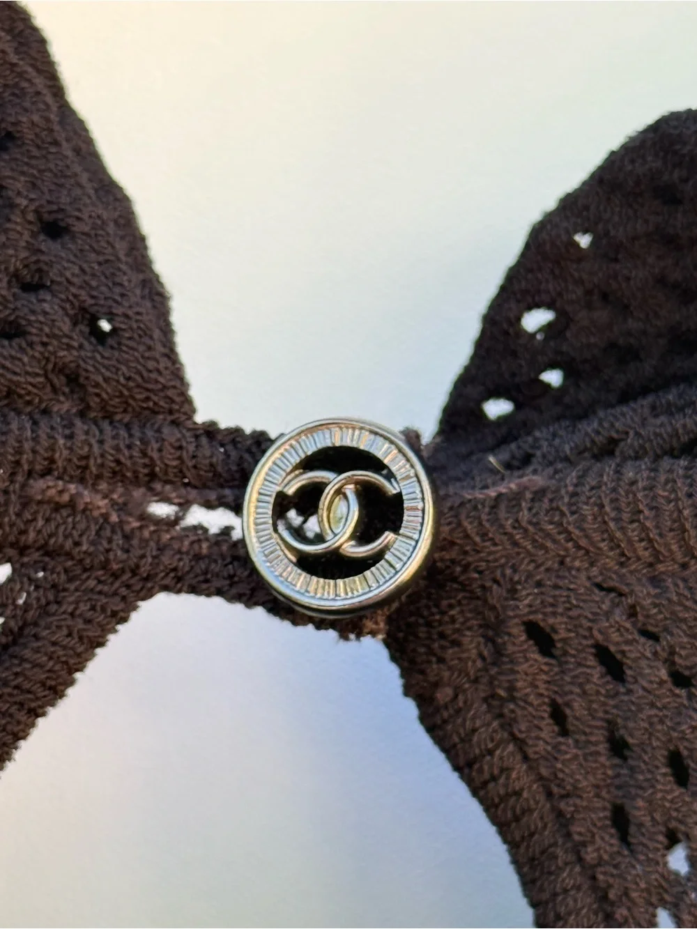 CHANEL Black Ruffle Knit Mini Dress